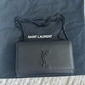 YSL Saint Laurent Kate Medium All Black Bag 100% Authentic